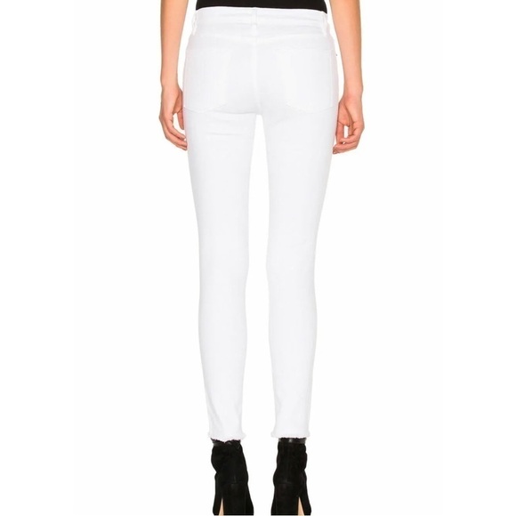 FRAME Denim Le Skinny Jefferson White Distressed Raw Hem Designer Jeans 26 - Picture 3 of 11